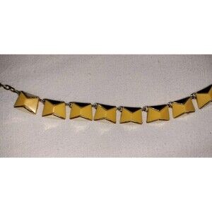 Marigold Yellow Retro Necklace Square Dangle Charms Vintage Lemon Y2K GrannyCore